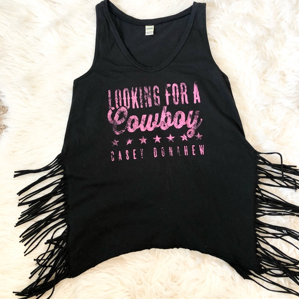 Casey Donahew Looking For A Cowboy Fringe Tank Top
